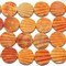 Philippine Orange Pectin Nobilis Shell Round Lentil 20mm Beads